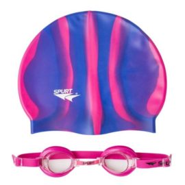 Plavecká čiapka+okuliare ZEBRA 1100 AF 14 PINK + MI 7 - 11-7-003