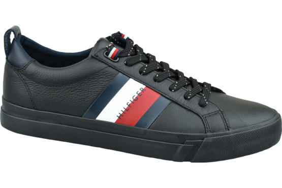 Tommy Hilfiger Flag Detail Leather Sneaker FM0FM02576-BDS