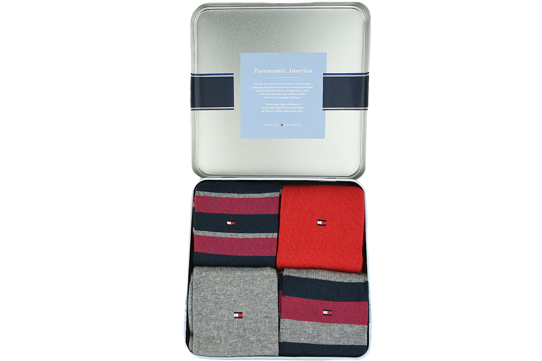 Ponožky Tommy Hilfiger Orginal Stripe Box 4-Pack Socks 482002001-085 – Obrázok 3
