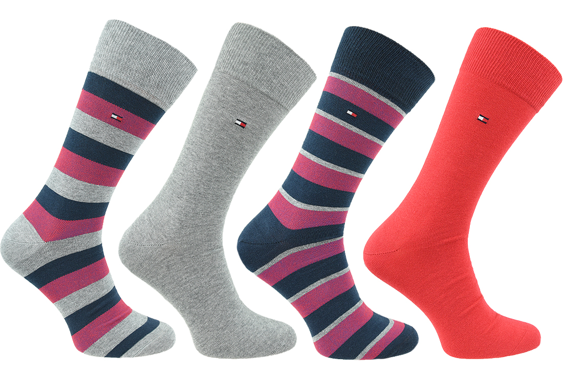 Ponožky Tommy Hilfiger Orginal Stripe Box 4-Pack Socks 482002001-085 – Obrázok 4