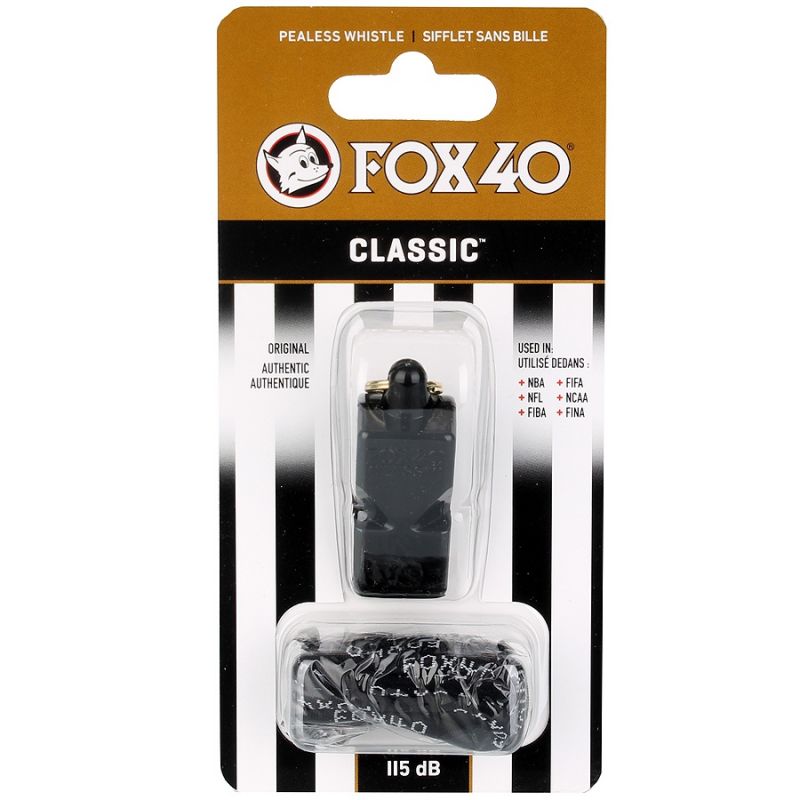 Píšťalka FOX Classic + struna 9901-0008 čierna – Obrázok 2