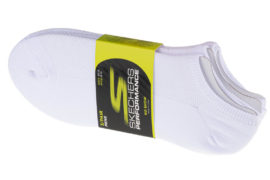 Skechers 3pk No Show Stretch Socks S101715-WHT
