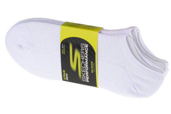 Skechers 3pk No Show Stretch Socks S101715-WHT