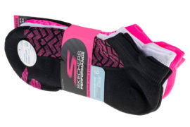 Skechers 3pk Womens 1/2 Terry Low Cut Socks S115103-BKPK