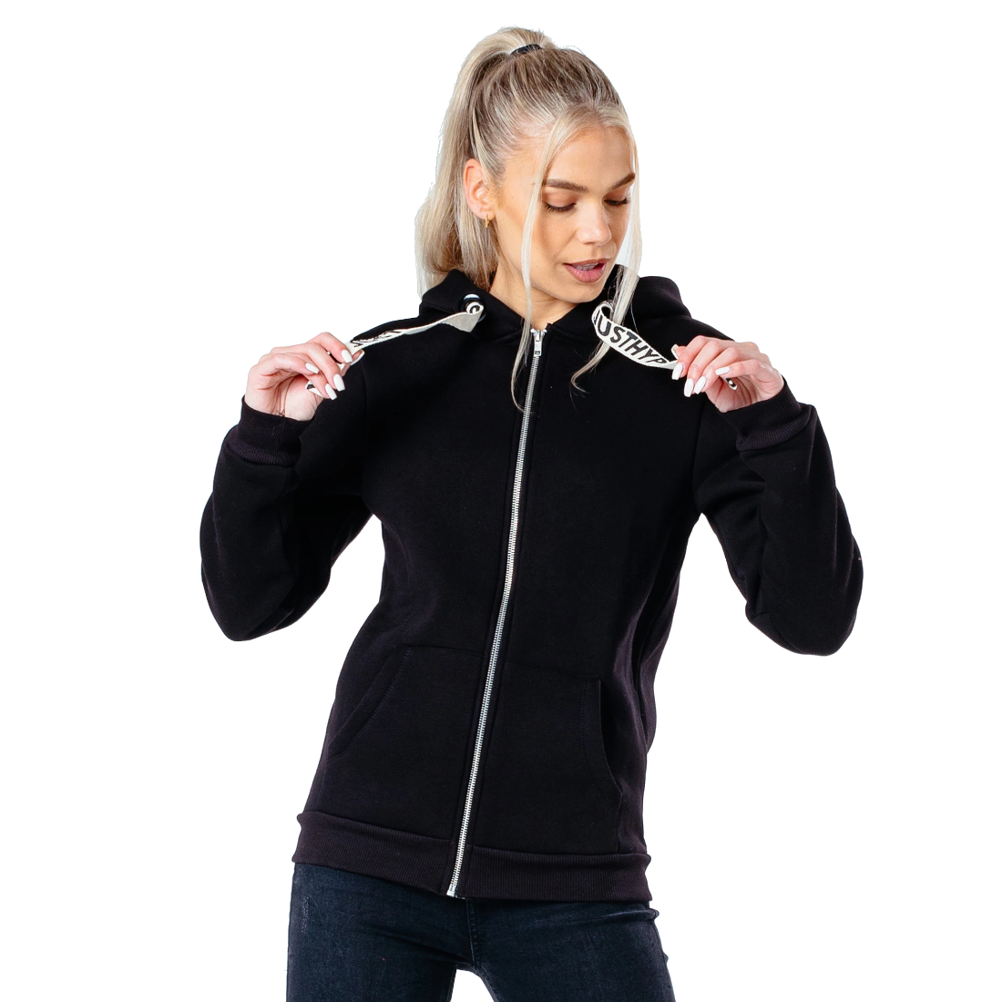 Mikina Justhype Drawstring Zip Hoodie HYPWOMHOOD001 – Obrázok 2