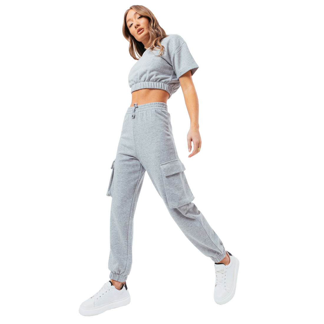 Súprava Justhype Sweat Crop T-Shirt-Cargo Joggers LABON004 – Obrázok 3
