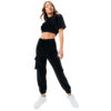 Justhype Sweat Crop T-Shirt-Cargo Joggers LABON005