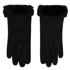 UGG Fabric Leather Shorty Glove 20176-BLK
