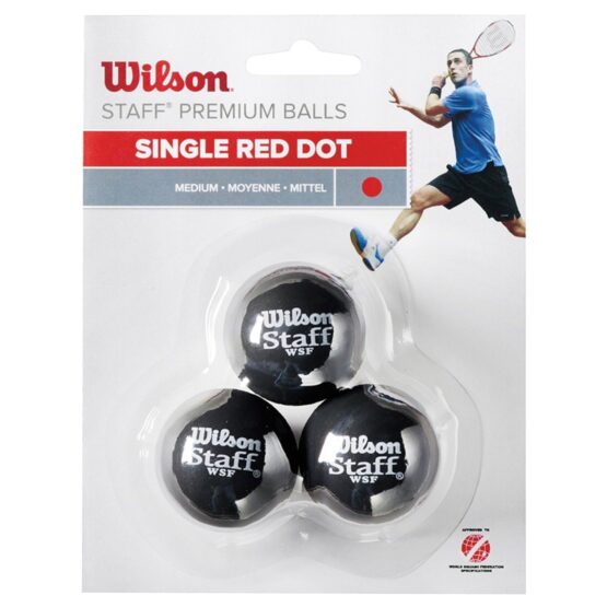 Wilson Staff Squash Red Dot 3 Pack Ball WRT618200