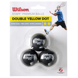 Wilson Staff Squash Double Yellow Dot 3 Pack Ball WRT618100
