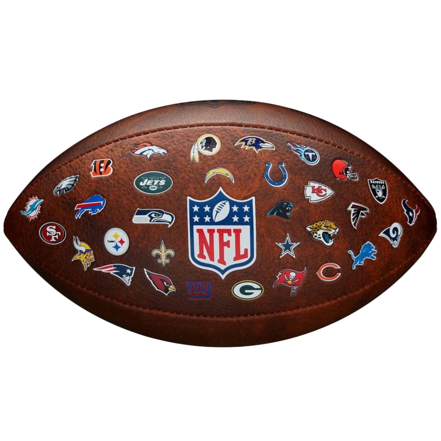 Wilson NFL JR Throwback FB 32 Team Logo Ball WTF1534XBNFL