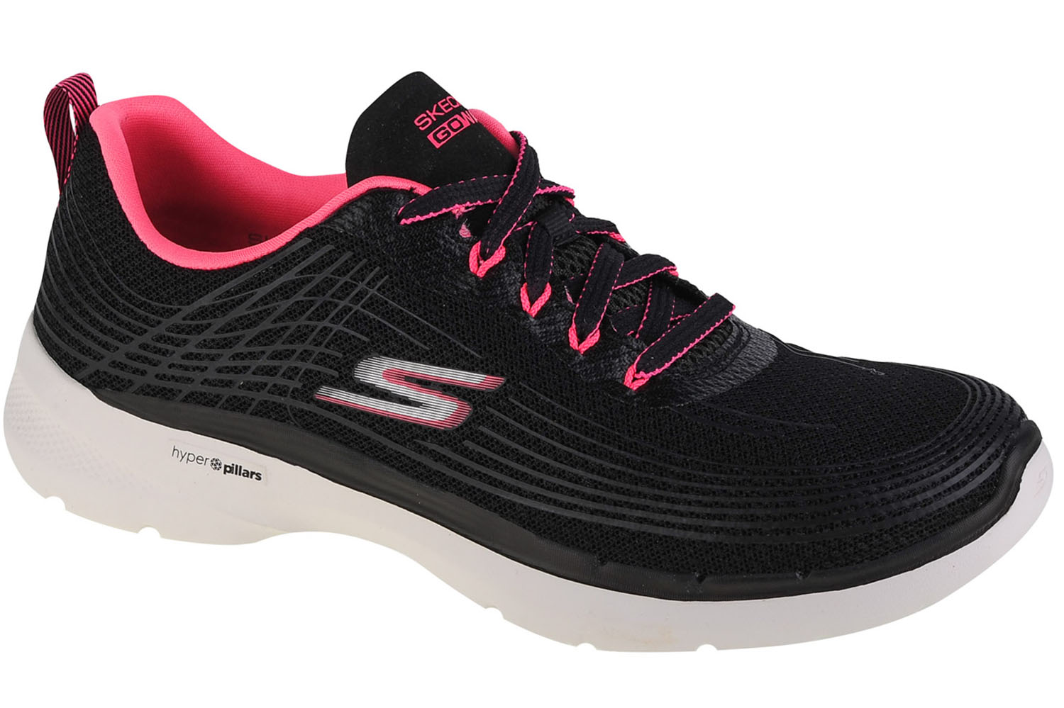 Obuv Skechers Go Walk 6 - Stunning Glow 124554-BKHP – Obrázok 5